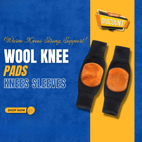 2 Pcs Warm Wool Knee Pads Super Elastic Knees Sleeves Support Protector