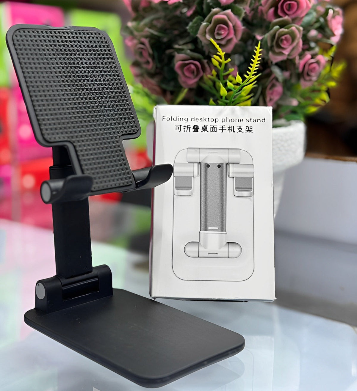 Foldable &amp; Adjustable Mobile Phone and Tablet Stand | Flexible Desktop Mount &amp; Lazy Bracket Support for All Devices (Random Color)